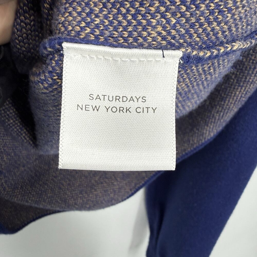 Saturdays New York City Mens Sweater Medium Crewneck Blue NYCNY Logo Pullover - Picture 4 of 7